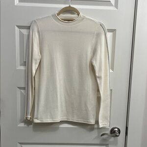 Liverpool Cream Long-Sleeve Mock Neck Top